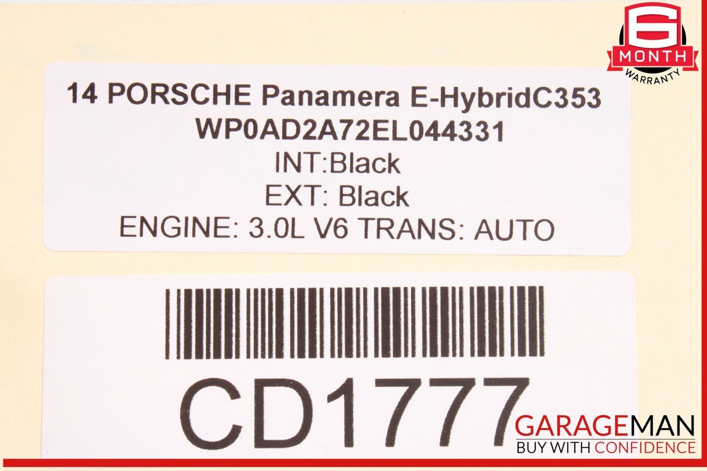 11-18 Porsche Panamera 970 Hybrid 3.0L V6 Engine Motor Long Block Assy OEM 83k