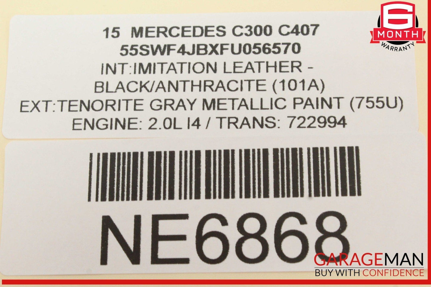 15-20 Mercedes W205 C300 Rear Center Console AC Air Vent Grille Trim Cover OEM