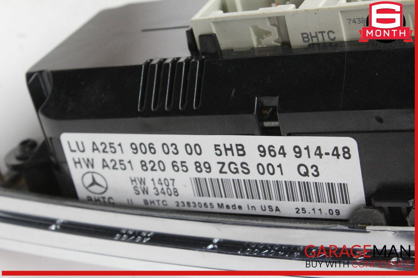 06-13 Mercedes W164 ML350 GL450 A/C AC Heater Climate Control Switch Trim OEM