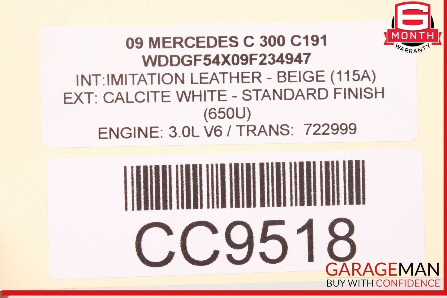 08-14 Mercedes W204 C300 C350 Front Right Side Lower Bottom Seat Cushion OEM
