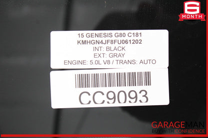 15-20 Hyundai Genesis G80 Rear Windshield Window Glass OEM