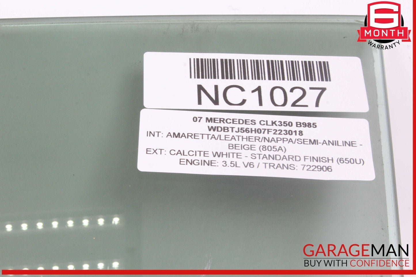 03-09 Mercedes W209 CLK350 CLK550 Front Left Driver Side Door Window Glass OEM