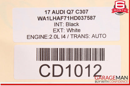 17-19 Audi Q7 Front Left Driver Side Top Upper Seat Cushion OEM