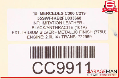 15-18 Mercedes W205 C300 C400 Front Right Side Lower Bottom Seat Cushion OEM