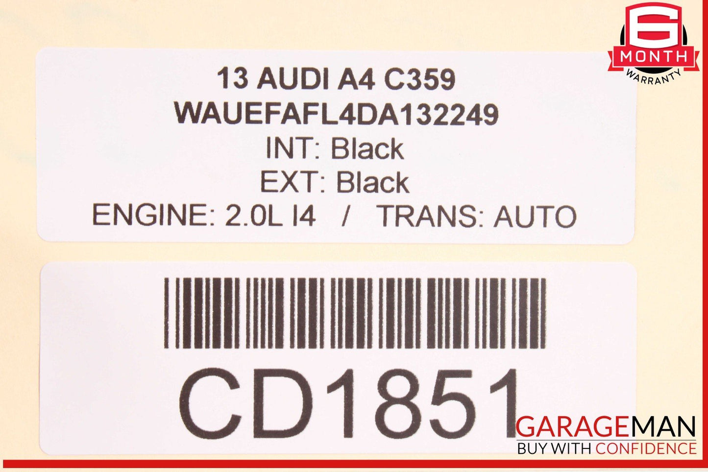 12-16 Audi S4 A4 Trunk Lid Shell Black OEM