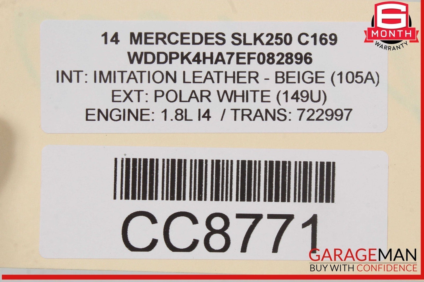 12-20 Mercedes R172 SLK250 Front Left Side Exterior Door Shell Frame Panel OEM