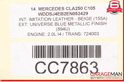 12-20 Mercedes W117 CLA250 SLK250 Engine Radiator Cooling Fan Motor Shroud Assy