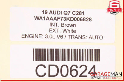 17-19 Audi Q7 Front Left Top Upper Seat Cushion OEM