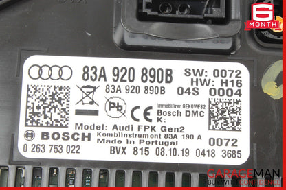 19-24 AUDI Q3 DIGITAL INSTRUMENT CLUSTER SPEEDOMETER ODOMETER 83A920890