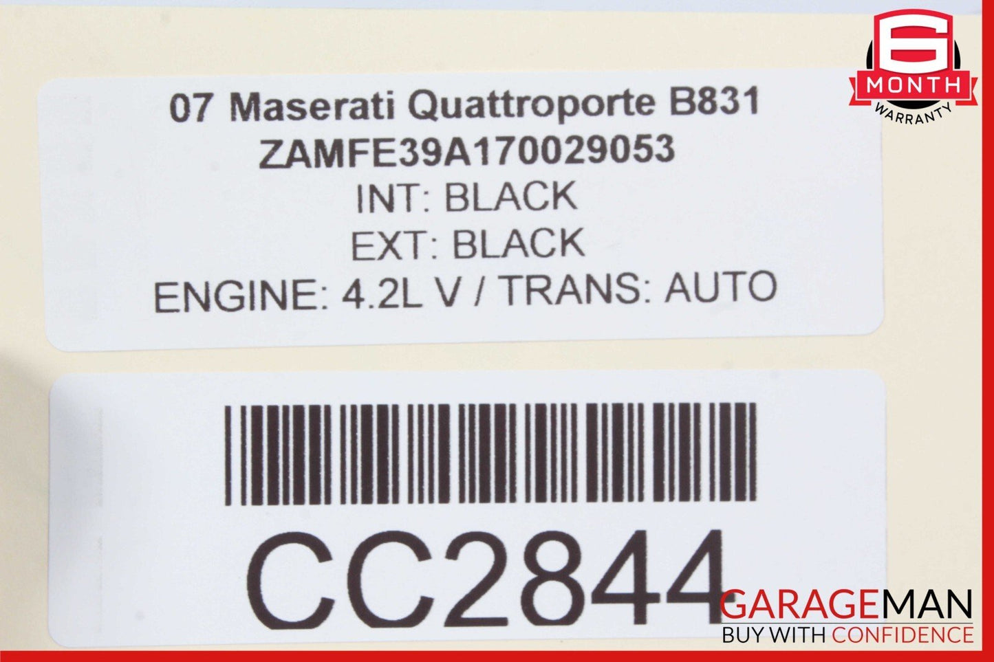 03-13 Maserati Quattroporte M139 Front Right Passenger Side Door Shell Black OEM