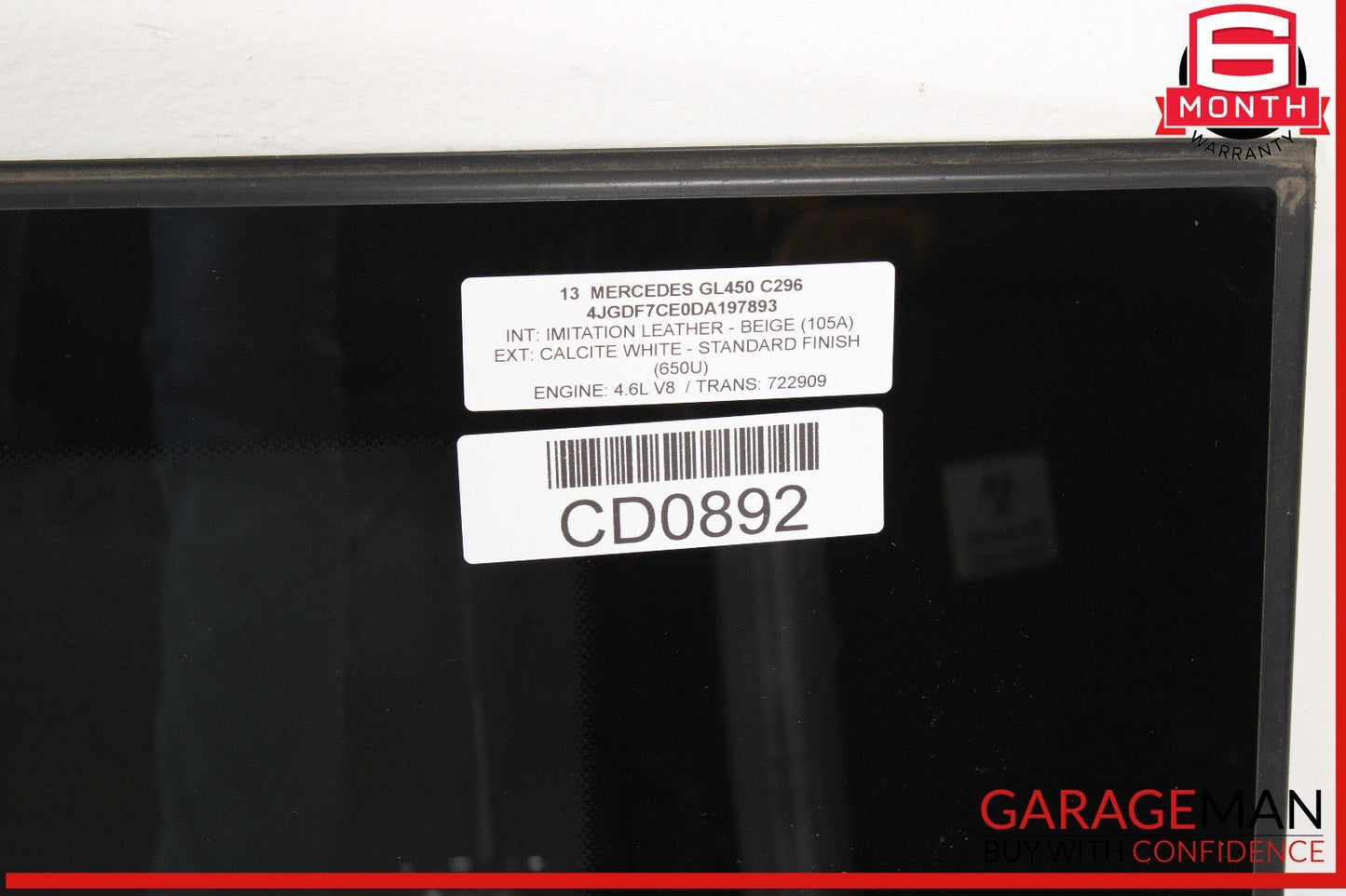 13-16 Mercedes X166 GL450 GL550 Rear Third Row Pano Panoramic Sunroof Glass OEM