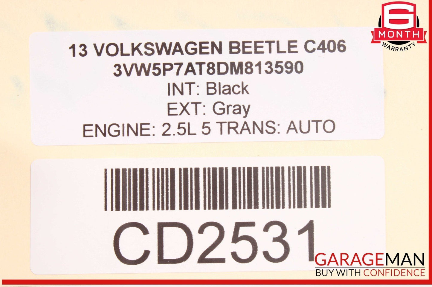 12-19 Volkswagen Beetle Front Right Passenger Side Door Shell Panel OEM