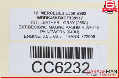 10-17 Mercedes W207 E350 E400 Coupe Front Left Interior Door Panel Trim Assembly