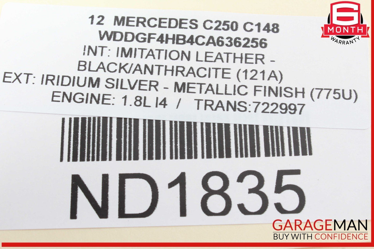 12-14 Mercedes W204 C250 C300 Rear Left Driver Side Tail Light Lamp LED OEM