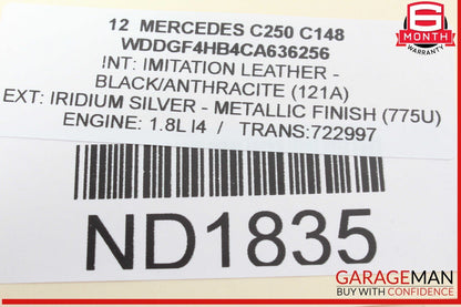 12-14 Mercedes W204 C250 C300 Rear Left Driver Side Tail Light Lamp LED OEM