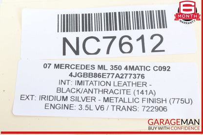 06-12 Mercedes W164 ML350 4MATIC Center Console Control Trim Bezel Panel OEM