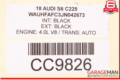 12-18 Audi S6 A6 Trunk Lid Panel Assembly OEM
