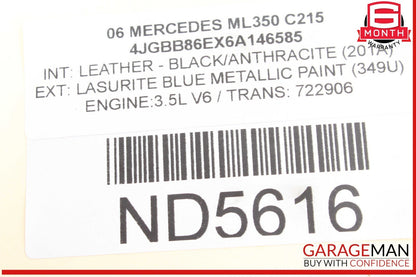 06-11 Mercedes W164 ML350 ML63 AMG Front Lower Radiator Support Bracket OEM