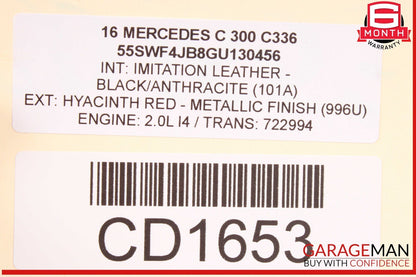 15-21 Mercedes W205 C300 Front Left Driver Side Exterior Door Shell OEM