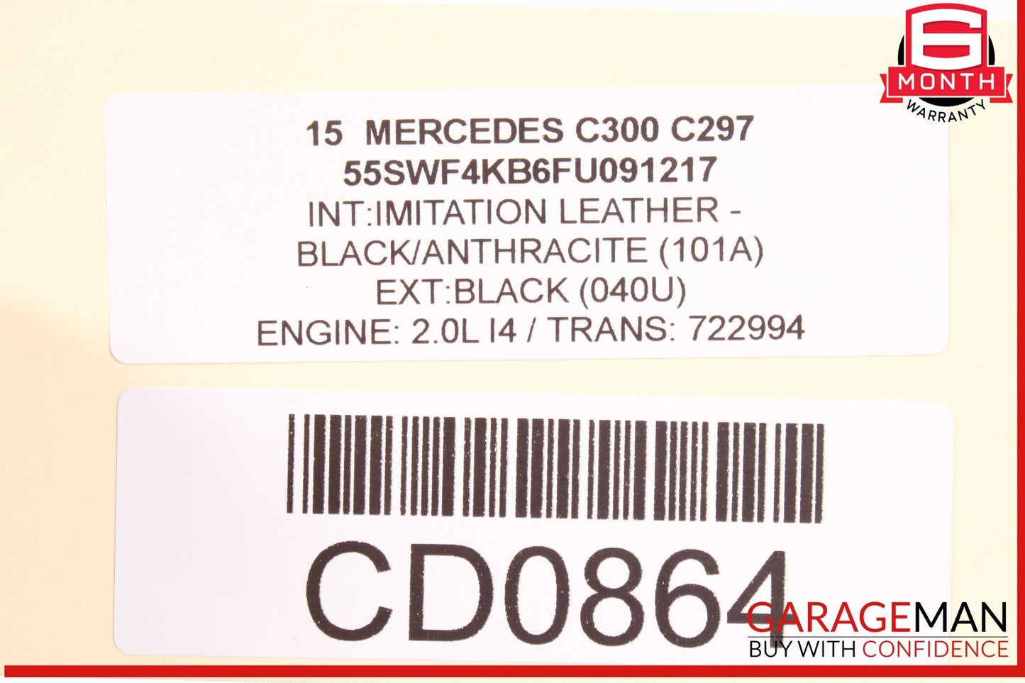 15-20 Mercedes W205 C300 C43 AMG Rear Right Side Interior Door Panel Cover OEM