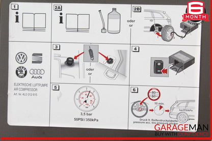 07-24 Audi Q5 Q7 Emergency Roadside Flat Tire Air Compressor Pump Assembly OEM