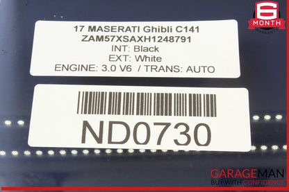14-22 Maserati Ghibli M157 Rear Left Driver Side Door Window Glass OEM