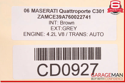 03-08 Maserati Quattroporte M139 Front Left Lower Bottom Seat Cushion OEM