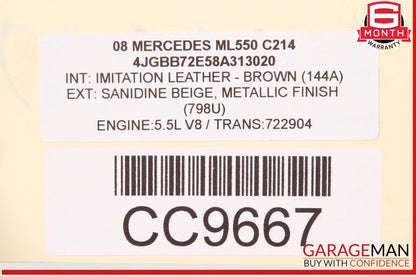 06-11 Mercedes W164 ML550 ML500 Engine Cooling Fan Motor Shroud OEM