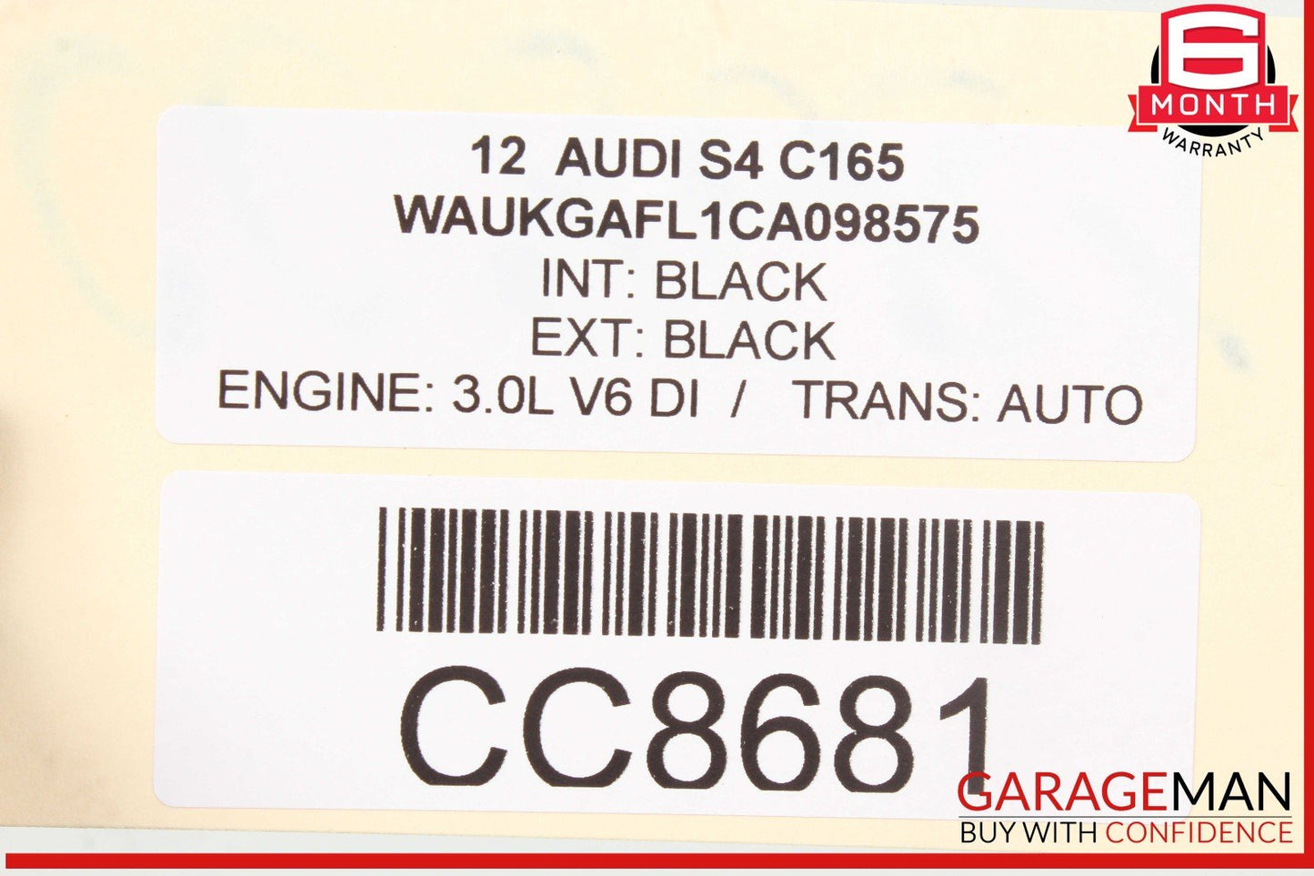 12-16 Audi S4 A4 Trunk Lid Shell Black OEM