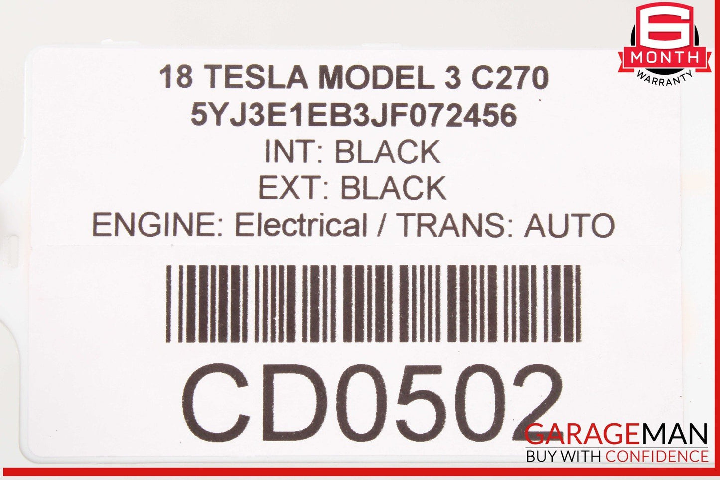17-23 Tesla Model 3 Rear Bumper Cover Panel OEM