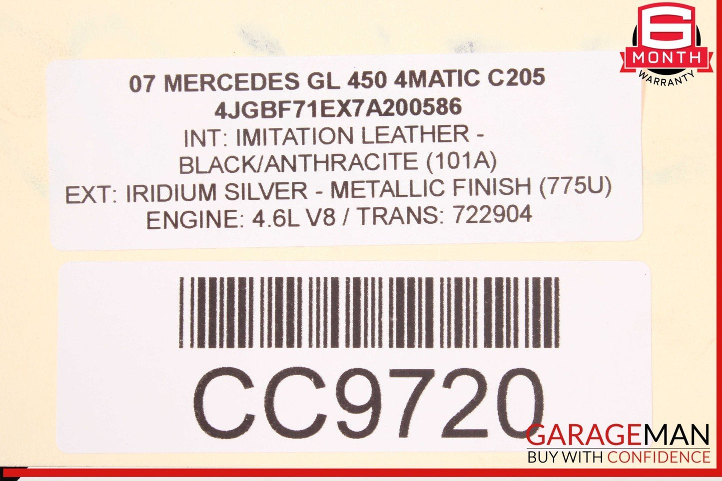 07-12 Mercedes X164 GL450 GL350 Front Reinforcement Bar Radiator Support OEM