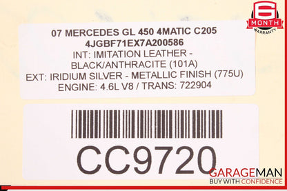 07-12 Mercedes X164 GL450 GL350 Front Reinforcement Bar Radiator Support OEM