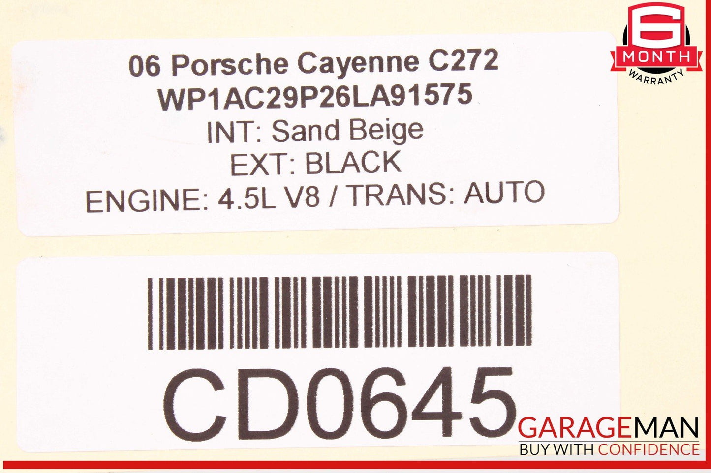 03-06 Porsche Cayenne 955 Rear Subframe Sub Frame Crossmember Cross Member OEM