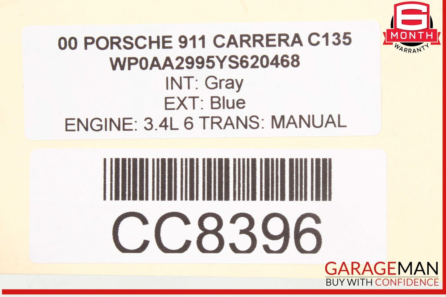 99-05 Porsche 911 996 Carrera Trunk Lid Deck Lid Hatch Engine Cover Spoiler OEM