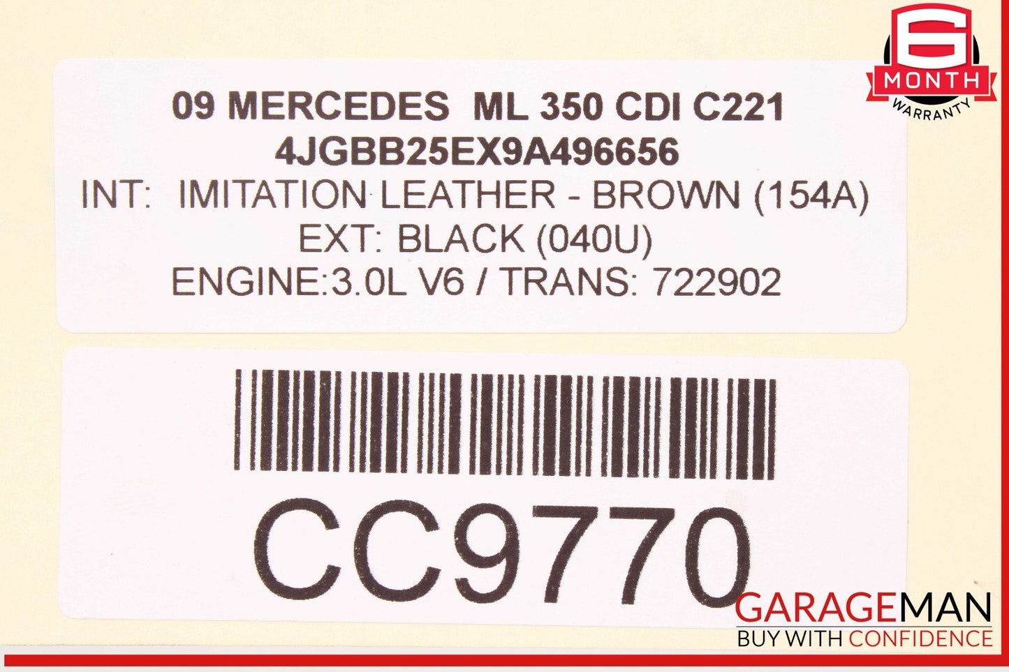 07-08 Mercedes W164 ML320 CDI 3.0L Complete Engine Motor Block Assembly OEM 190k
