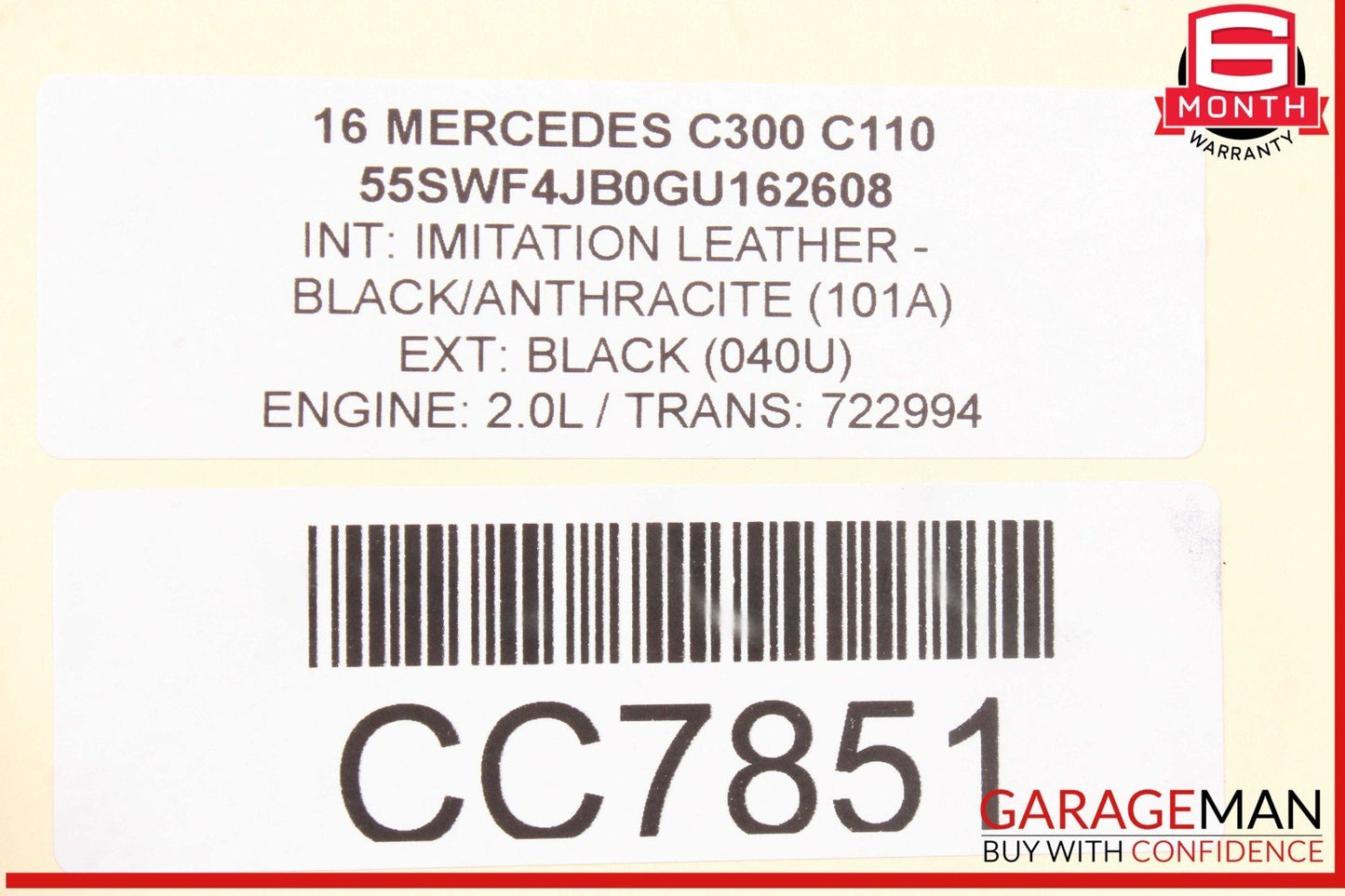 15-21 Mercedes W205 C300 C350e Sedan Rear Left Driver Side Door Shell OEM