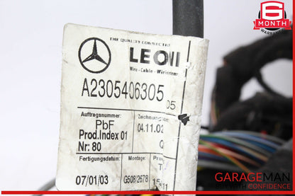 03-08 Mercedes R230 SL500 Frame Floor Wiring Wire Cable Harness 2305407207 OEM