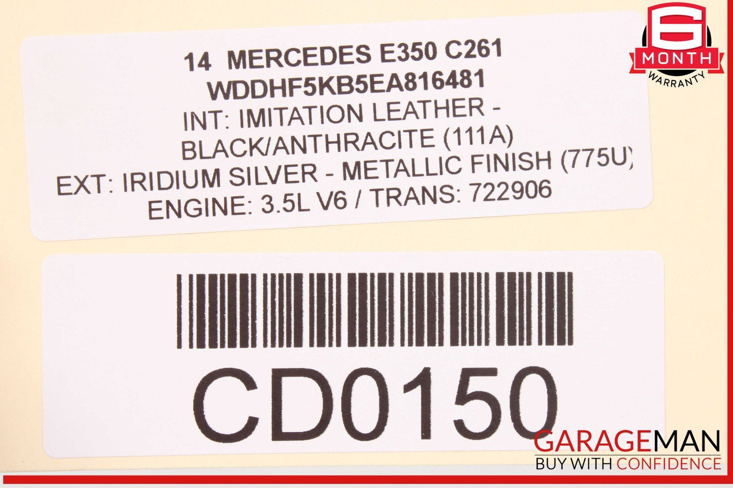 10-16 Mercedes W212 E350 Front Left Side Exterior Door Shell OEM