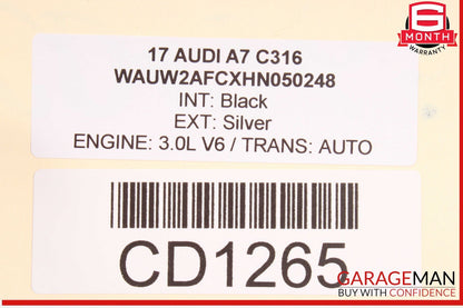 12-18 Audi A7 Front Left Driver Side Top Upper Seat Cushion Cover Black OEM