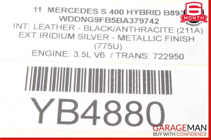 06-13 Mercedes W221 S400 Right Side Engine Motor Cylinder Head Valve Cover OEM