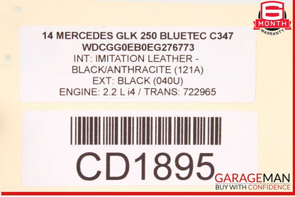 13-15 Mercedes X204 GLK250 Automatic Transmission 722.965 OEM