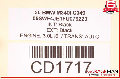 19-24 BMW M340i 330i G20 Rear Lower Seat Bench Cushion Black OEM