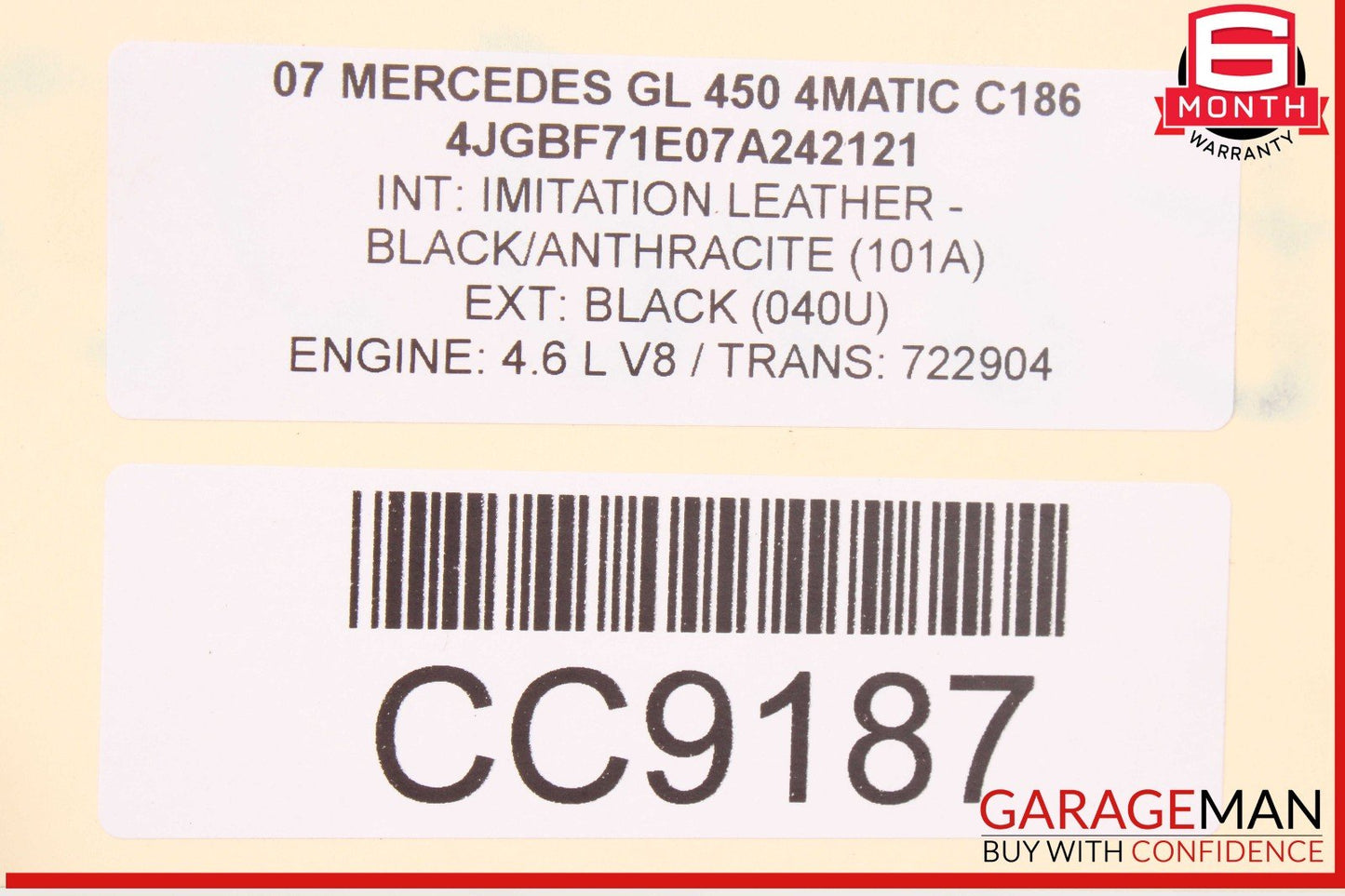 07-12 Mercedes X164 GL450 GL320 Hood Bonnet Panel Assembly Black OEM