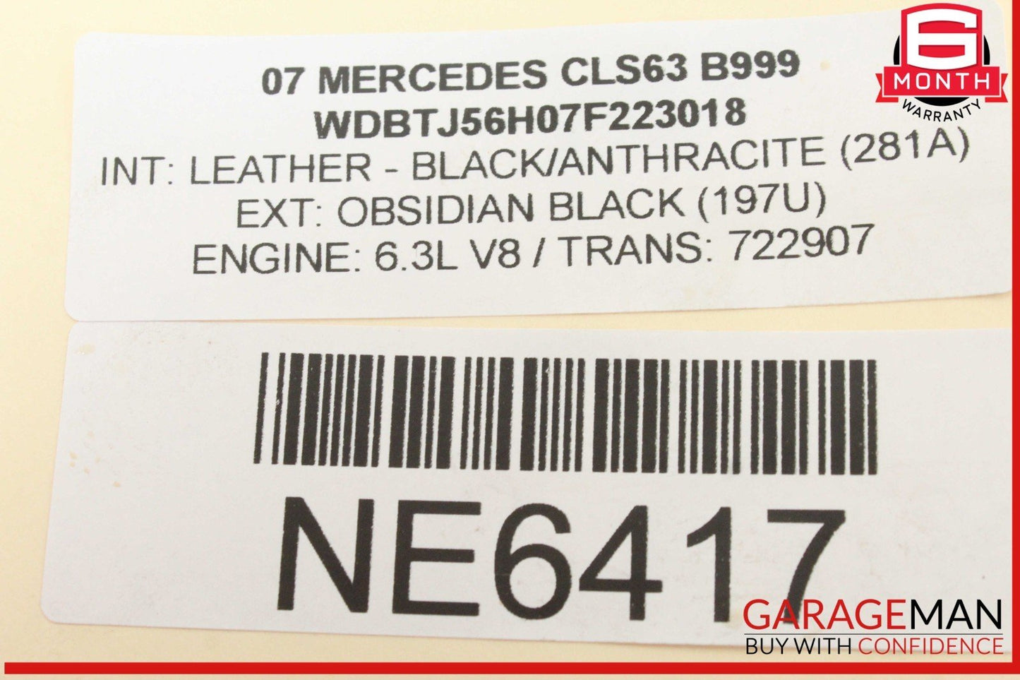 07-15 Mercedes W219 CLS63 E63 SL63 AMG 6.3L Engine Left Exhaust Camshaft OEM