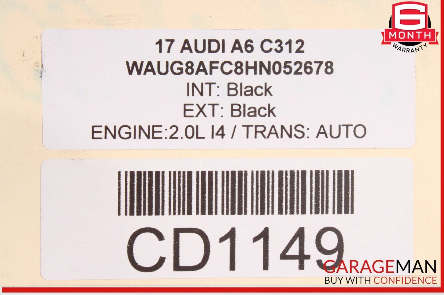 12-18 Audi A6 S6 Trunk Lid Panel Assembly Black OEM
