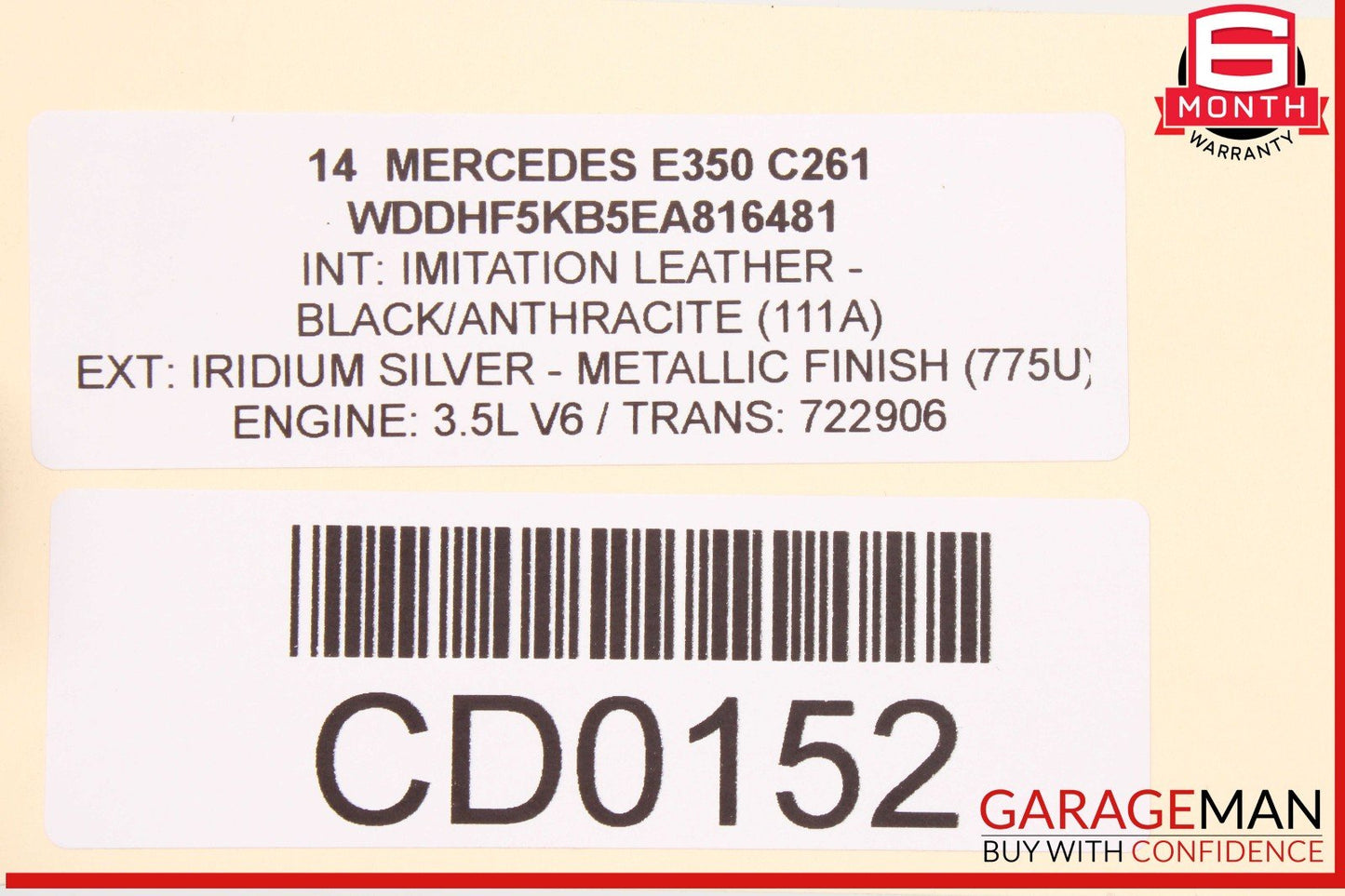 10-16 Mercedes W212 E350 Sedan Rear Right Side Exterior Door Shell Panel Black