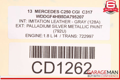 12-15 Mercedes W204 C250 Coupe Front Right Side Top Upper Seat Cushion OEM