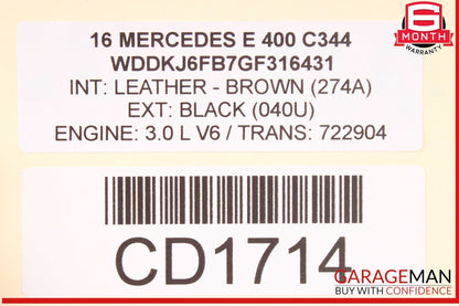 10-17 Mercedes W207 E400 E550 Front Left Lower Bottom Seat Cushion Cover OEM