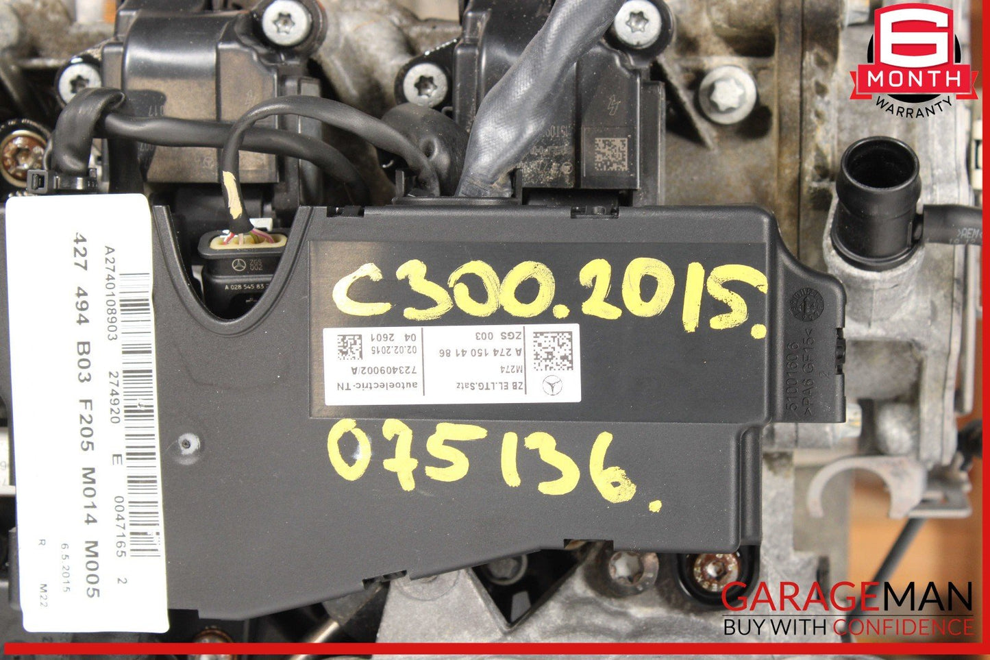 15-20 Mercedes X253 GLC300 C300 E300 M274 2.0L Engine Motor Block Assembly OEM