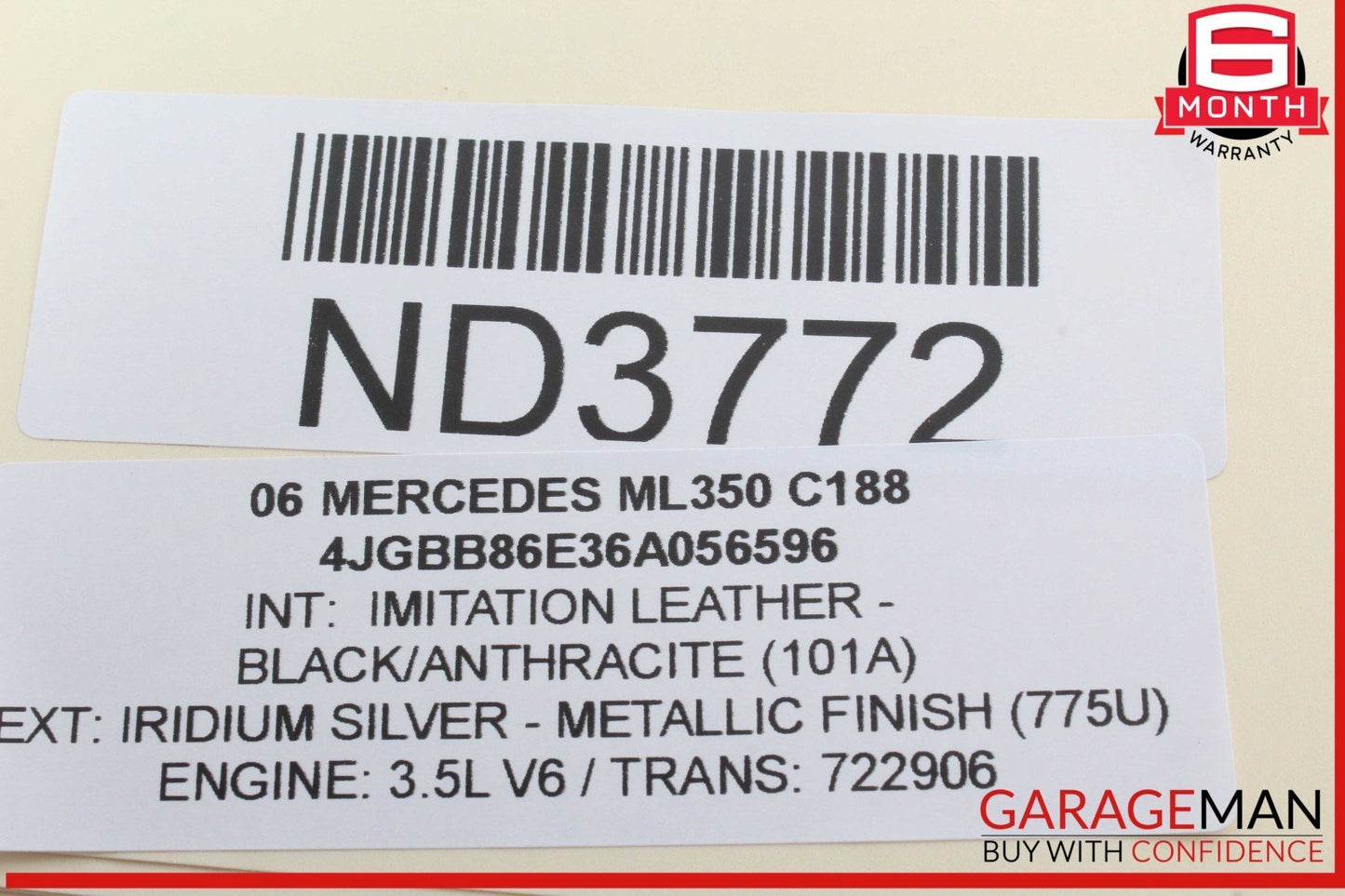 06-08 Mercedes W164 ML350 GL450 Driver Side Steering Wheel Airbag Air Bag OEM